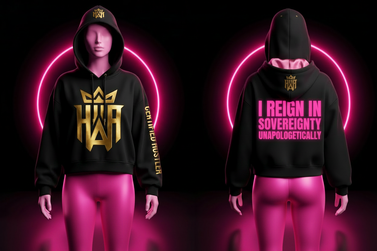HWA Certified Hustler Hoodie – I Reign In Sovereignty Unapologetically